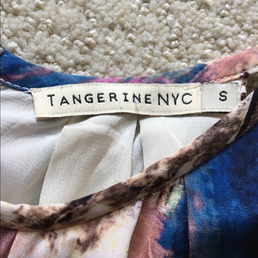 Tangerine NYC Silk Watercolor Dress - Picture 3 of 5